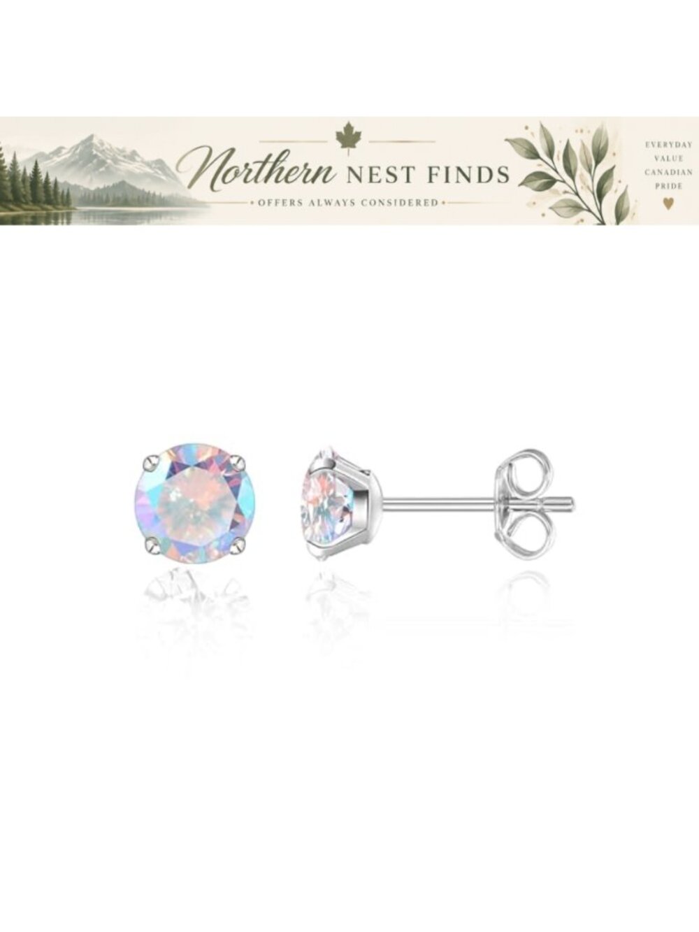 Hypoallergenic Titanium Stud Earrings Cubic Zirconia F136 Implant Grade